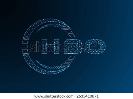 HBO low poly letter logo vector design. HBO lower poly logo design. 