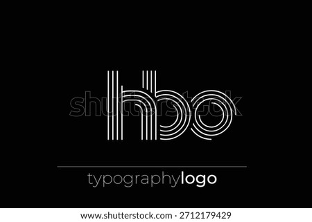 HBO modern geometric typography logo. Modern and stylish composition featuring a monochromatic typography logo illustration designed with intricate lines.