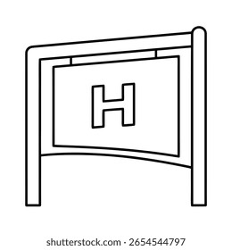  Icono de h-board-with-frame sobre fondo blanco 