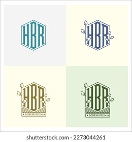 diseño vectorial de la naturaleza de la letra HBR