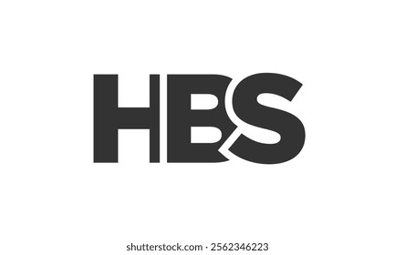 HBS logo design template with strong and modern bold text. Initial based vector logotype featuring simple and minimal typography. Trendy company identity ideal for businesses brand presence.