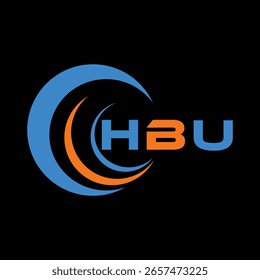 HBU letter design. HBU letter technology logo design on white background. HBU Monogram logo design for entrepreneur and business	
