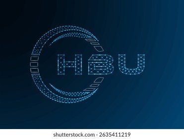 HBU low poly letter logo vector design. HBU lower poly logo design. 