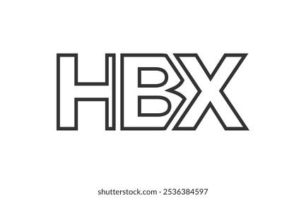 HBX logo design template with strong and modern bold text. Initial based vector logotype featuring simple and minimal typography. Trendy company identity ideal for businesses brand presence.