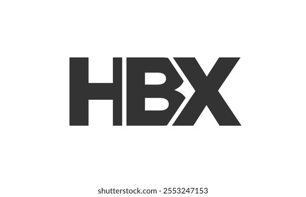 HBX Logo Design-Vorlage mit starkem und modernem fett Text. Ursprünglicher Vektor-Logotyp mit einfacher und minimaler Typografie. Trendy Unternehmensidentität ideal für Unternehmen Markenpräsenz.