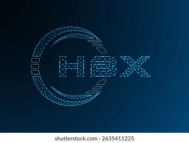 Diseño de Vector de logotipo de letra de polietileno baja HBX. Diseño de logotipo de poliéster inferior HBX. 