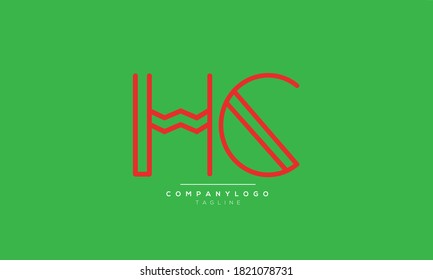 HC iniciales abstractas diseño del alfabeto de texto de letra monográfica