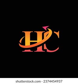 Diseño del logo creativo aeroespacial HC