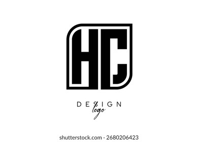 HC Block Monogram Logo – Bold Geometric Lettermark in Rectangular Style for Modern Branding and Identity