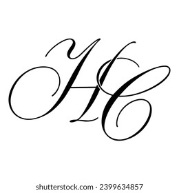HC Calligraphy Monogram Initial Letters Logo