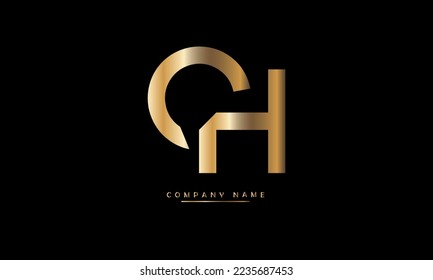 Monograma del logotipo de las letras abstractas HC, CH