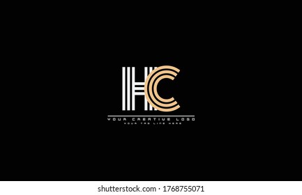 HC CH abstract vector logo monogram template