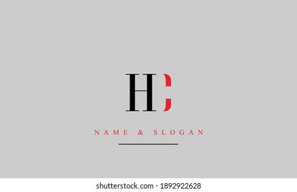 HC CH abstract vector logo monogram template