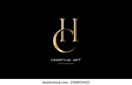 Monograma del logotipo de las letras abstractas de HC, CH, H, C