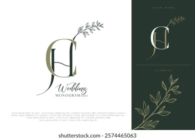 HC CH Initial Wedding Logo Monogram