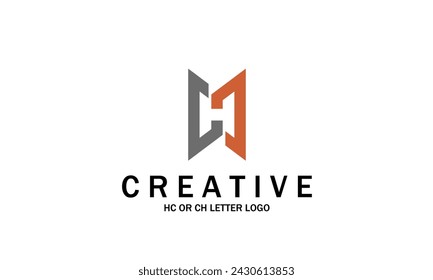 HC or CH letter logo design. Vector