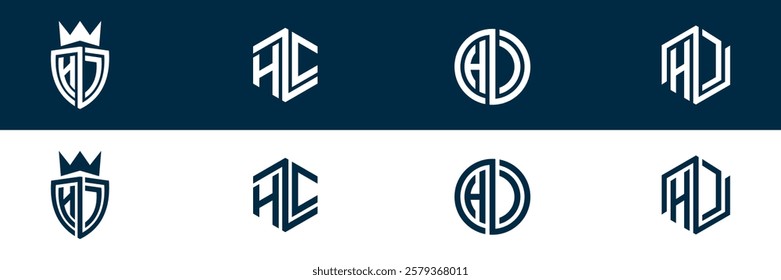 HC CH letter logo set design