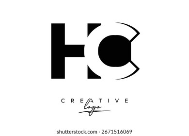 HC Creativo Minimalista Espacio Negativo Logo Latter con Monograma Moderno para Branding y Negocio Lettermark Logo con Letras Iniciales Diseño de Logo para Branding.