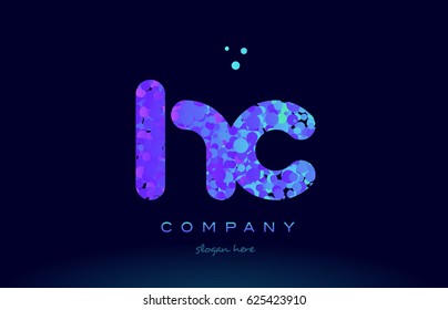 hc h c alphabet pink blue bubble circle dots creative letter company logo vector icon design template