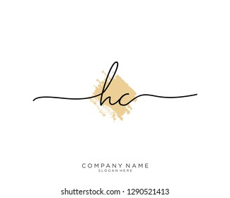 HC H C Initial handwriting logo template