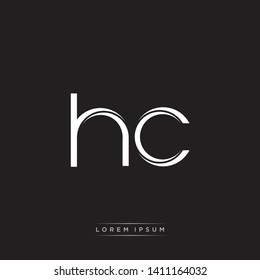 hc h c logo. Initial Letter Split Lowercase text 
