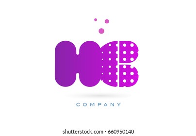 hc h c pink dots dotted letter logo alphabet creative company vector icon design template