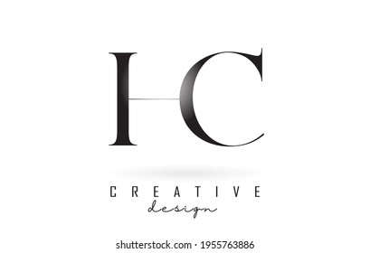 HC h c vletter design logo logotype concept with serif font and elegant style. Vector illustration icon with letters H and C.