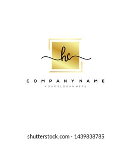 HC handwriting initial logo template vector.
