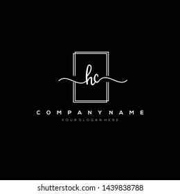 HC handwriting initial logo template vector.