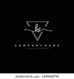 HC handwriting initial logo template vector.