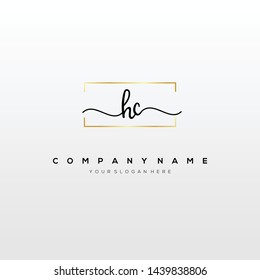 HC handwriting initial logo template vector.
