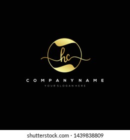 HC handwriting initial logo template vector.
