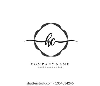 HC handwriting initial  logo vector