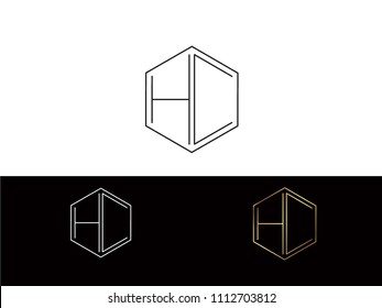 HC hexagon shape Letters Design
