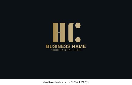 hc   initial based letter typography logo design 