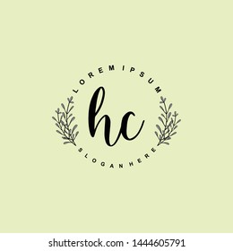 HC Initial beauty floral logo template