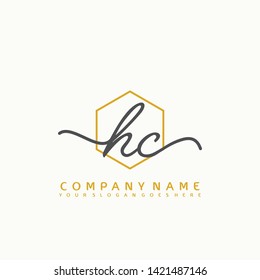 HC Initial handwriting logo concept