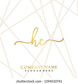 HC Initial Handwriting logo template vector