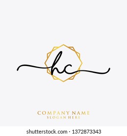 HC Initial handwriting logo template