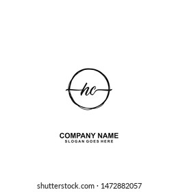 HC Initial handwriting logo template vector