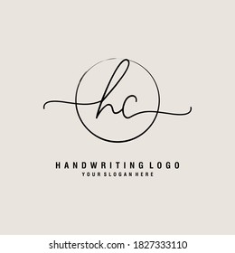 HC Initial handwriting logo template vector