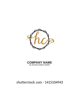 HC Initial handwriting logo vector