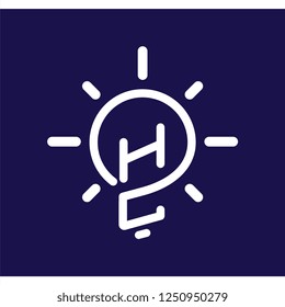 HC Initial Letter with creative bulb Logo vector element. Initial letter bulb Logo Template