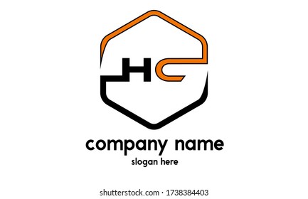 HC Letra inicial ilustración vectorial del logotipo de arte minimalista.