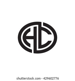 HC initial letters looping linked ellipse monogram logo