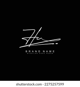 HC Initial Logo in Signature Style für Fotografie und Mode - handgezeichnetes Signature-Logo, Vektorgrafik