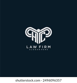 HC initial monogram logo lawfirm with pillar design