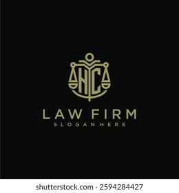 HC initial monogram logo for lawfirm with scale vector design