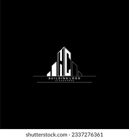 HC initial monogram logo for real estate with building style