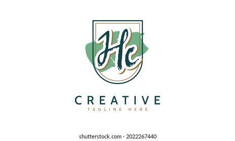 HC Initials, handwriting logo vector